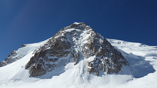 trikampis du tacul, Mont blanc du tacul, aukštai kalnuose, Chamonix, Mont blanc grupė, kalnai, Alpių