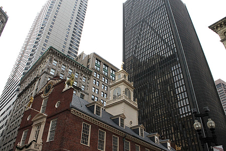 Boston, staden, stadsbild, massachusets, byggnader, höga, struktur