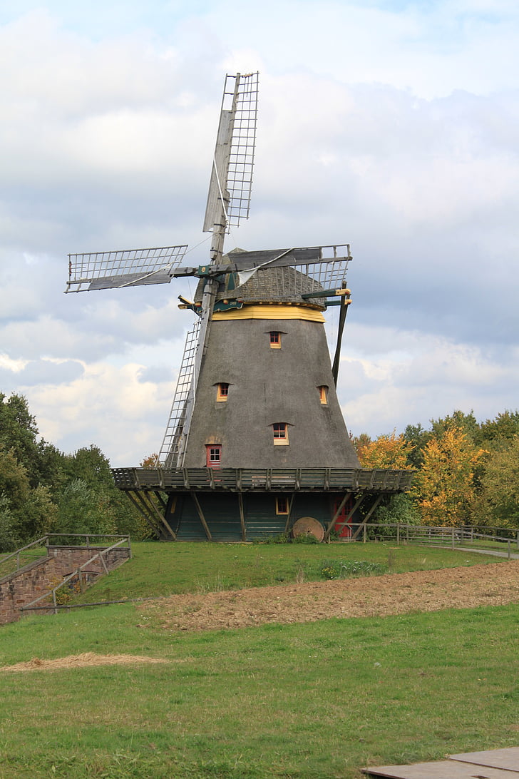 windmill, old, mill, building, wing, historically, landmark