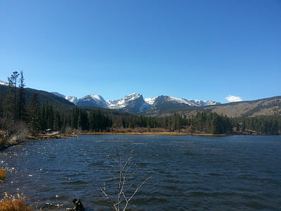 głaz, Colorado, krajobraz, Park, Natura, Jezioro, góry