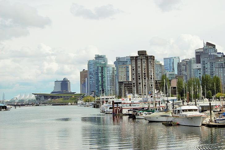 Vancouver, edifícios, Canadá, Primavera, urbana, real, cidade