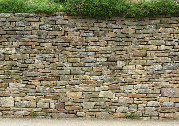 kőfal, sziklák, kövek, közelről, kerítés, minta, design
