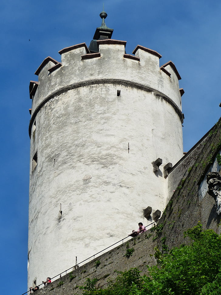defensive tower, watchtower, tower, hohensalzburg fortress, castle, fortress, landmark
