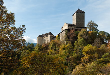 城堡蒂罗尔, 南蒂罗尔, 秋天, 城堡, 梅拉诺, 中世纪, 城堡 tirol