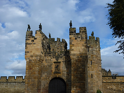 Castell d'Alnwick, Castell, porta, punt de referència, Anglaterra, fortalesa