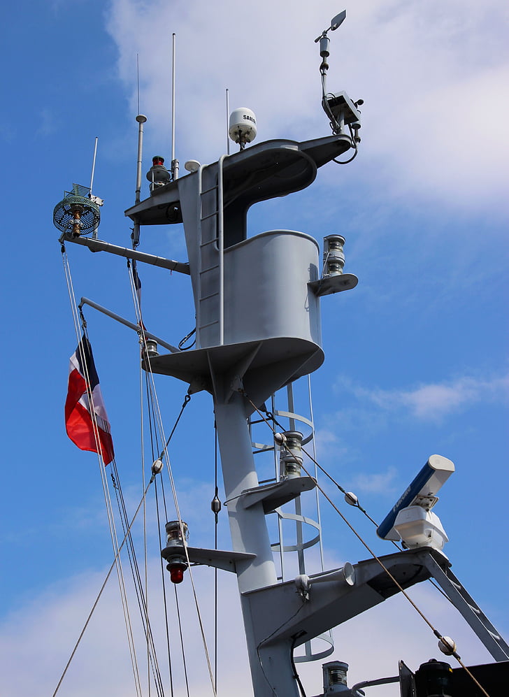 Crow's nest, árboc, hajó, felszerelés, csónak, tengeri, haditengerészet