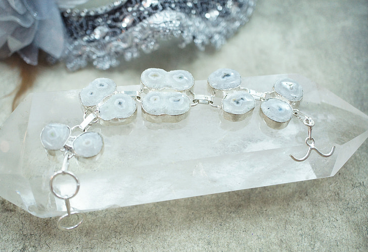 solar quartz, white, quartz, bracelet, stones, gems, gemstone