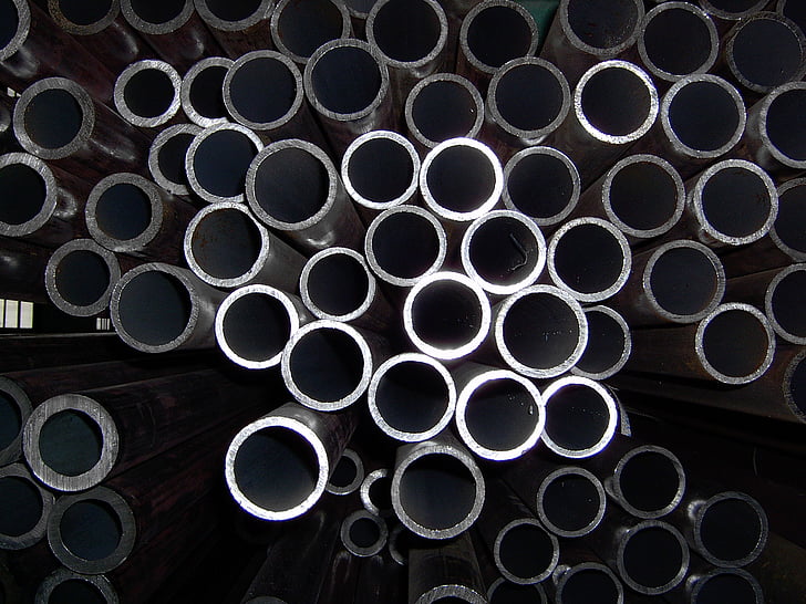 acero, metal, tubos, hierro