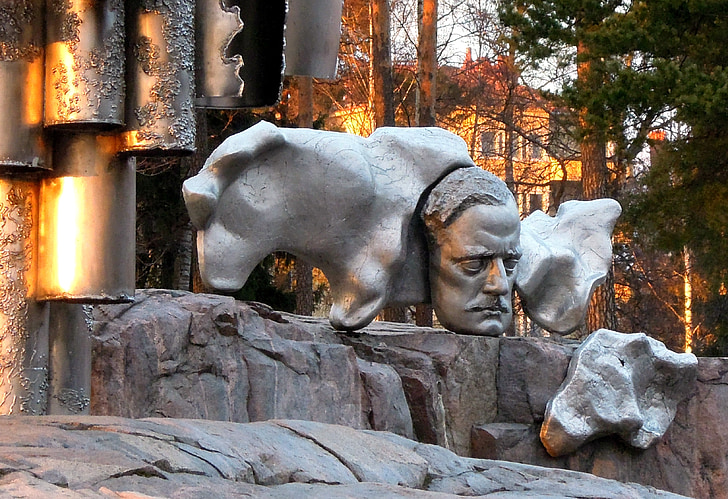 Sibelius, Monumento, Memorial, Finlandês, arte, estátua, Resumo