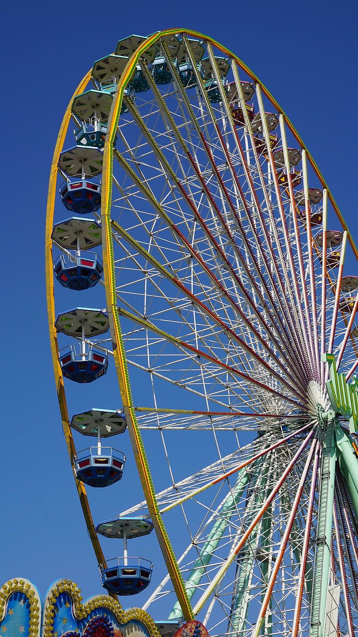 roda gigante, justo, festival folclórico, Oktoberfest, mercado do ano, carrossel, luzes