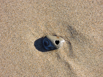 рок, песок, форма, пляж, побережье
