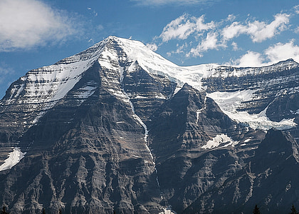 mountain, sky, landscape, blue, outdoors, rock, peak
