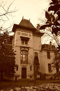 hiša, sepia, Lyon, bratov Lumière, črno-belo, arhitektura, Zunanjost objekta
