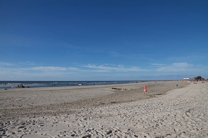 обратно светлина, плаж, пясък плаж, плуване, Свети Петър, Ording, nordfriesland