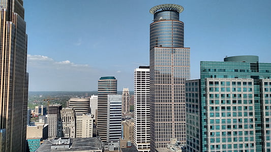 Minneapolis, Minnesota, MN, pencakar langit, arsitektur, pemandangan kota, cakrawala perkotaan