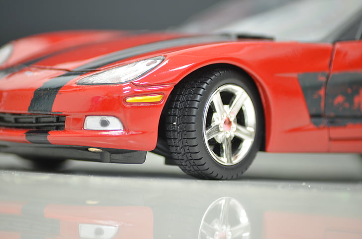 hračka, auto, červená, Corvette