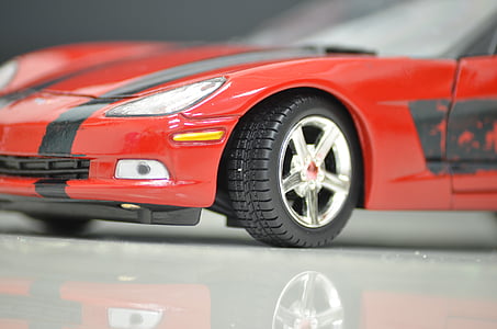 hračka, auto, červená, Corvette