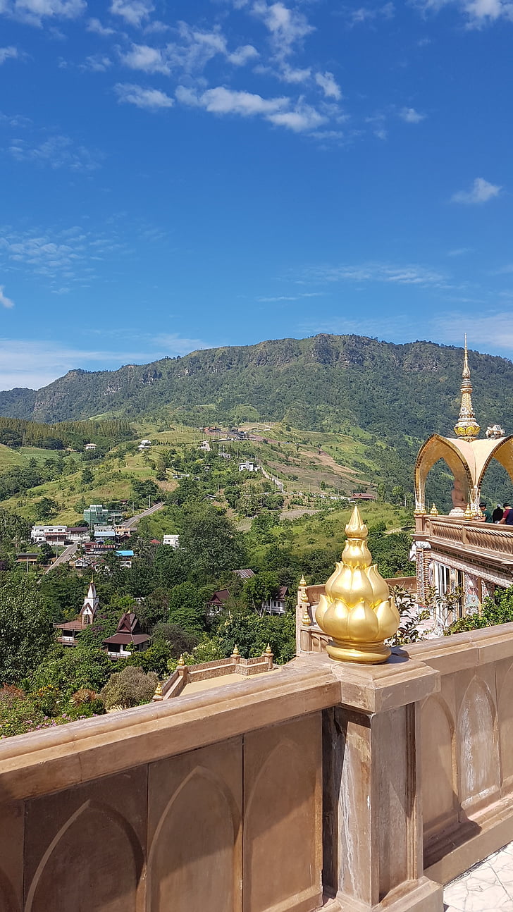 bella, vista montagna, in Thailandia, architettura