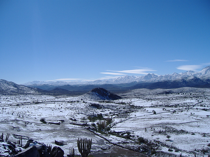 Mountain, Anderna, Chile, snö, combarbala, landskap