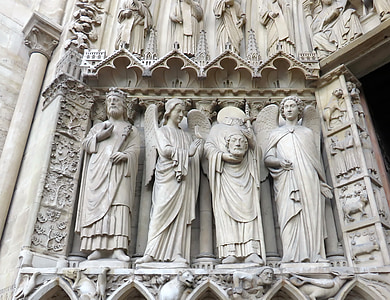 París, Lourdes, Catedral, estàtues, Portal, St-denis, religió