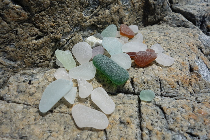 rocks, sea, glass, stone, outdoor, nature