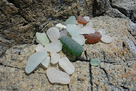 rotsen, zee, glas, steen, buiten, natuur