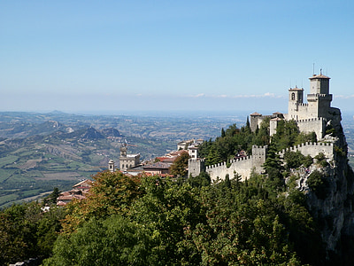 mountain, castle, san marino, europe, landmark, nature, famous