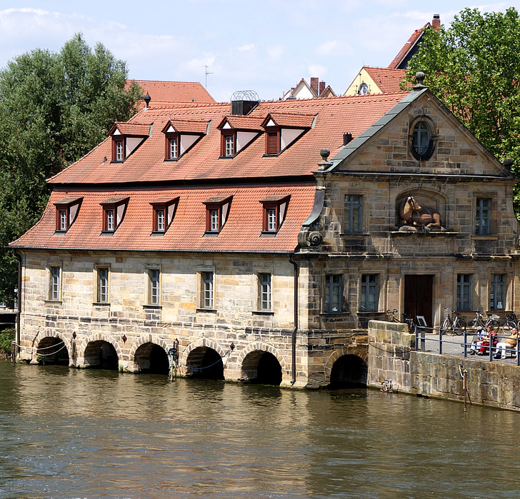 rumah, air, mirroring, Arch, Sungai, sakit, Alsace