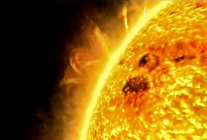 priestor, slnko, prominentný, vesmír, horúce, oheň - prírodný jav., teplo - teplotu