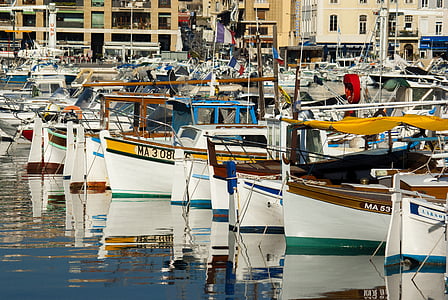 båt, bark, fiskebåt, fiske, havn, sjøen, Marseille