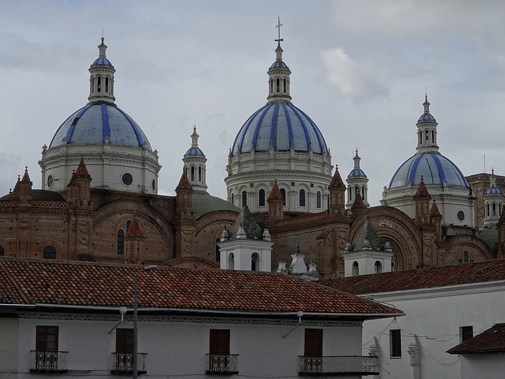 Cuenca, jaunā katedrāle, Ekvadora, katedrālē, arhitektūra, dome, vecpilsētā