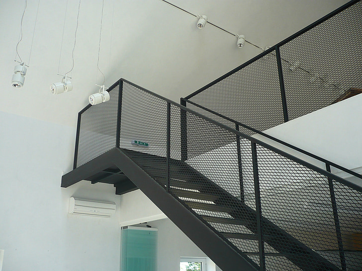 trap, trap, het platform, metaal, interieur, ontwerp