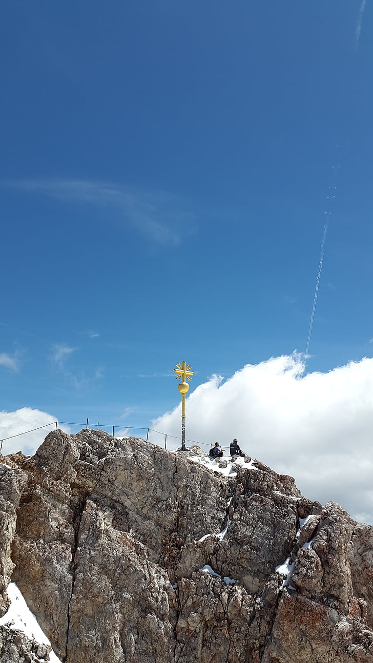 Zugspitze, Summit cross, Summit, kríž, Zugspitze masív, hory, Alpine