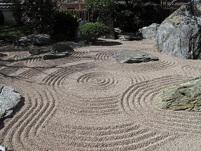 giardino, Giapponese, secco, paesaggio, Zen, tranquillo, tranquillo
