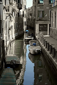 kanāls, Venice, mājas, gondola, ūdensceļi