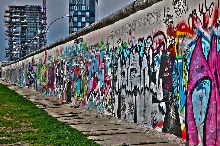 berlin wall, berlin, wall, monument, graffiti, ddr, history