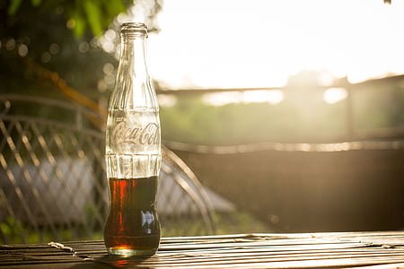botella, Coca cola, bebida, vidrio, líquido, refresco, tabla