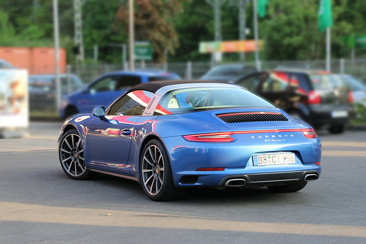 Porsche targa, 911, Auto, Kfz, Rennwagen, Blau, Luxus