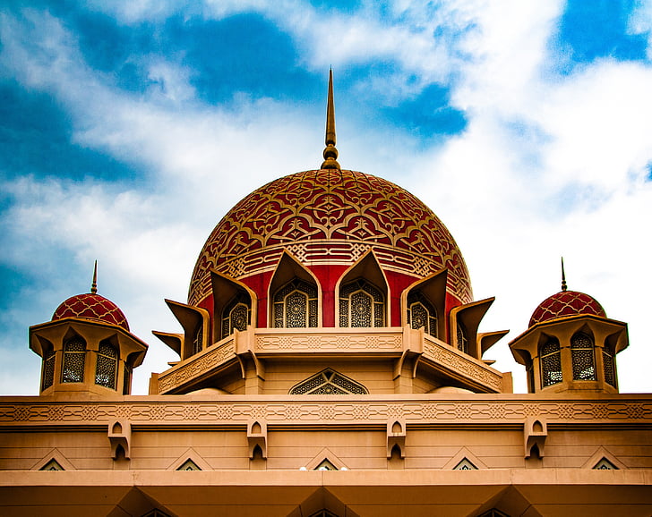 mosque, putrajaya, malaysia, islamic, landmark, architecture, islam