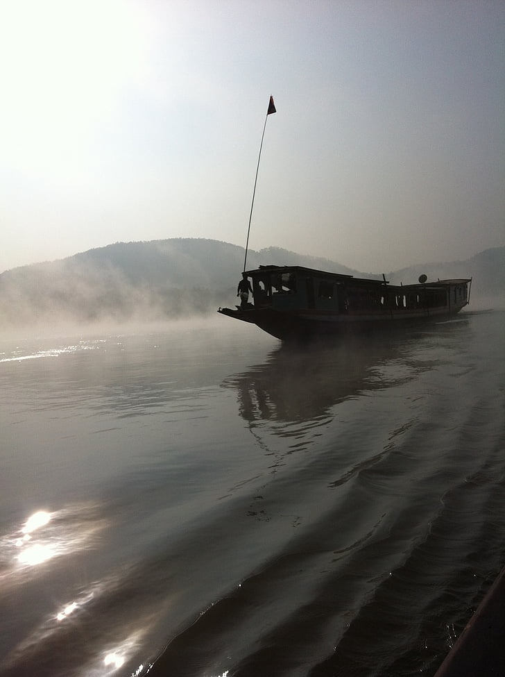 река Меконг, мъгла, обувка, morgenstimmung, атмосфера, вода