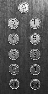 エレベーター, ボタン, 建物, プッシュ, リフト, 床, 金属