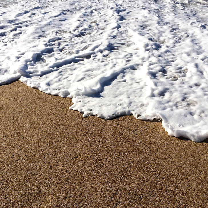 bølger, sand, Beach, Ocean, Shore, unge, slappe af