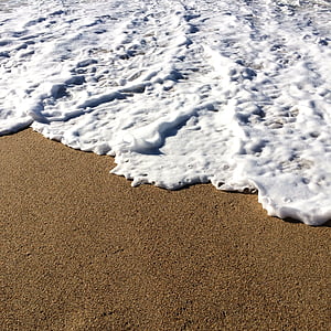 vlny, písek, pláž, oceán, pobřeží, mladý, odpočinek