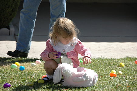 Velikonoční vejce, Hledat, dítě, Děvče, najít, mladý, dítě