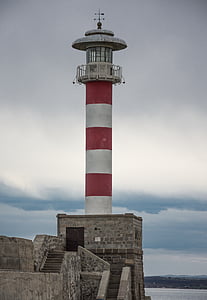 lighthouse, port, burgas, bulgaria, sea, coast, coastline
