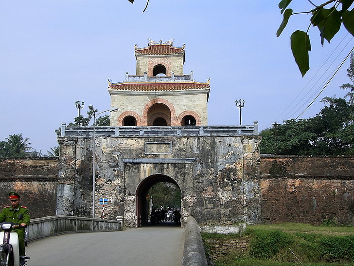 porta, architettura, Hue, arco, Vietnam