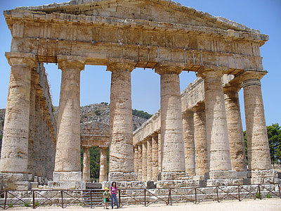 arkitektur, Antik, templet, Segesta, Sicilien