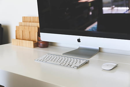 яблуко, очищення, комп'ютер, стіл, домашнього офісу, iMac, клавіатура