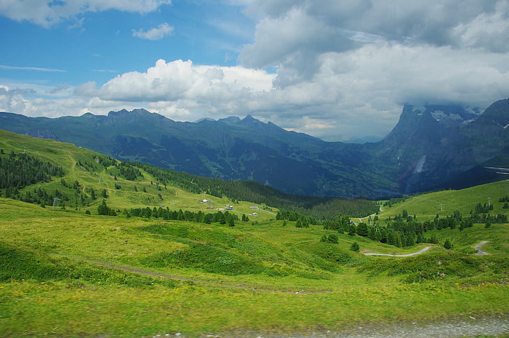 Jungfrau, Svájc, hegyi, táj, nem az emberek, természet, a mező