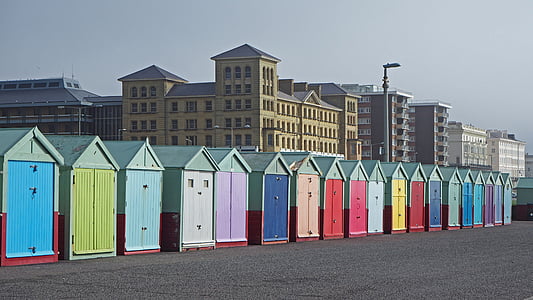 seafront, Brighton, Anglija, Sussex, arhitektūra, brīvdiena, ēka